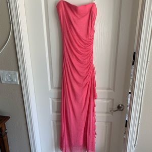 Bright Coral Floor Length Dress